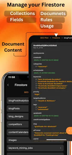 Captura de pantalla de Firebase Manager : MobileFire en iPhone 4