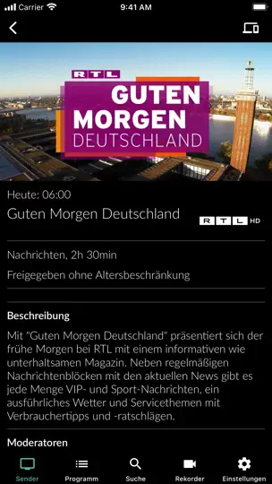 Screenshot von ZuhauseTV auf dem iPhone 3