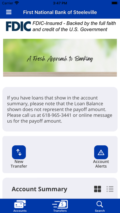 FNB of Steeleville Mobile App Screenshot