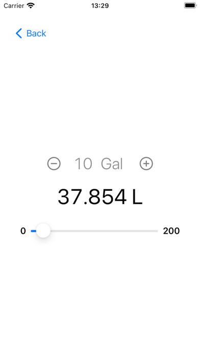 Gallons and Liters Screenshot