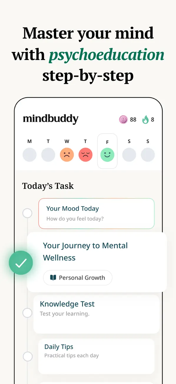 Screenshot #3 pour MindBuddy: Mood Journal & CBT