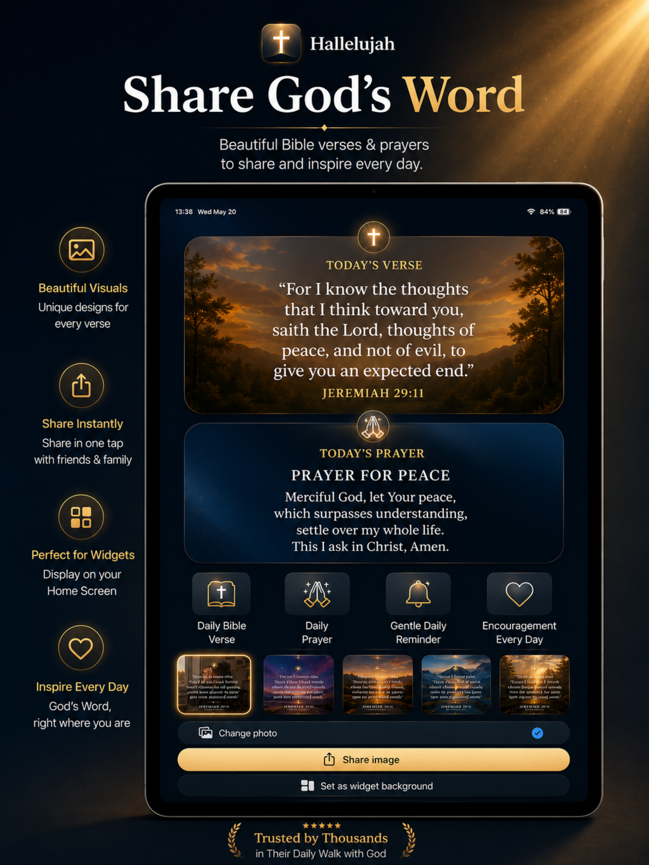Hallelujah: Daily Bible Widget