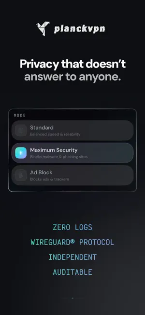 Planck VPN: No Logs & Fast iPhone screenshot 4