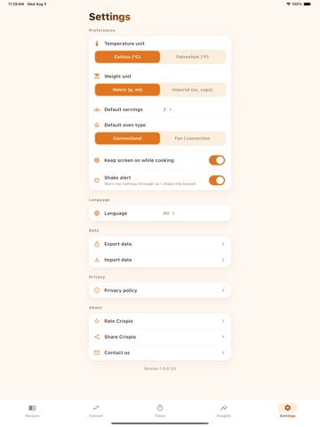 Crispio: Air Fryer Recipes iPad screenshot