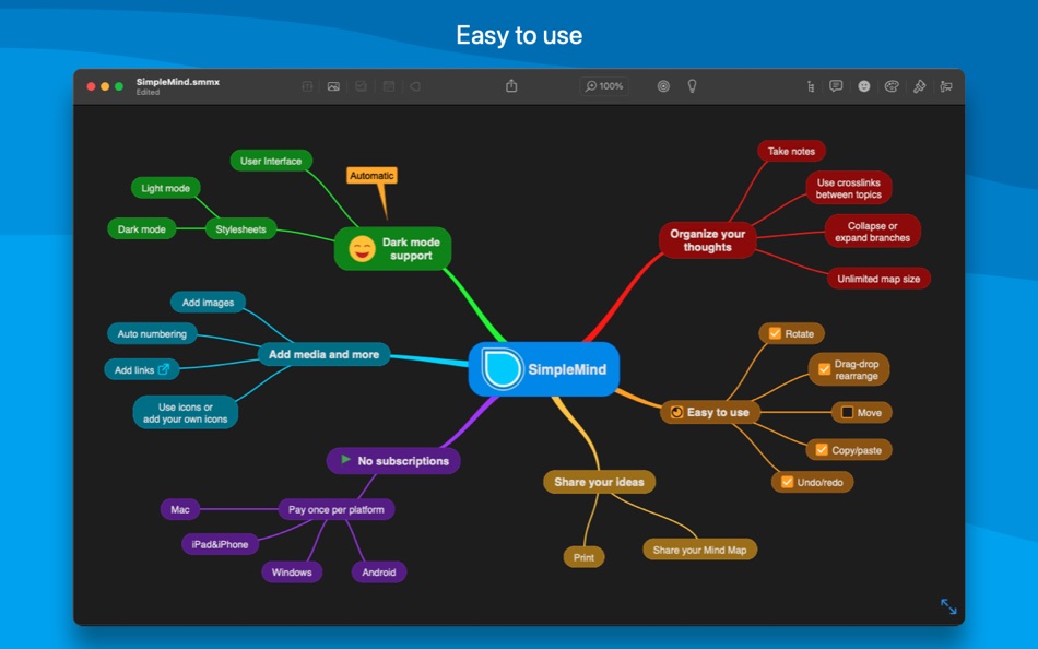 #4. SimpleMind Pro (macOS) Av: ModelMaker Tools BV