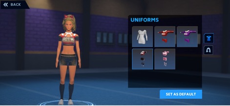 Boss of the World - Users can personalize their cheerleaders' appearance by selecting from various uniform styles and customizing individual uniform pieces for a unique team look.