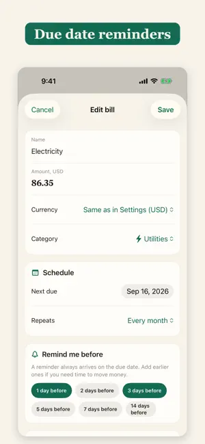 Bill Reminder XL — Organizer screenshot 2