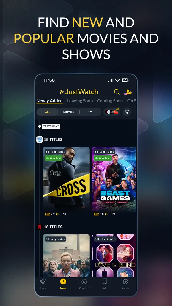 JustWatch - Movies & TV Shows iPhone App Screenshot 4 – Unterhaltung