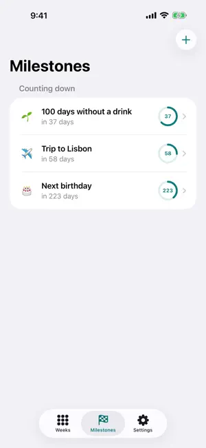 Weekdots: Life in Weeks screenshot 2