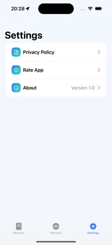 Workout Diary-Activity Tracker iPhone screenshot