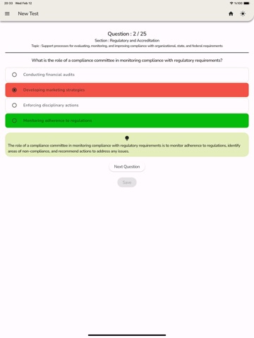 Healthcare Quality Pro Test iPad screenshot
