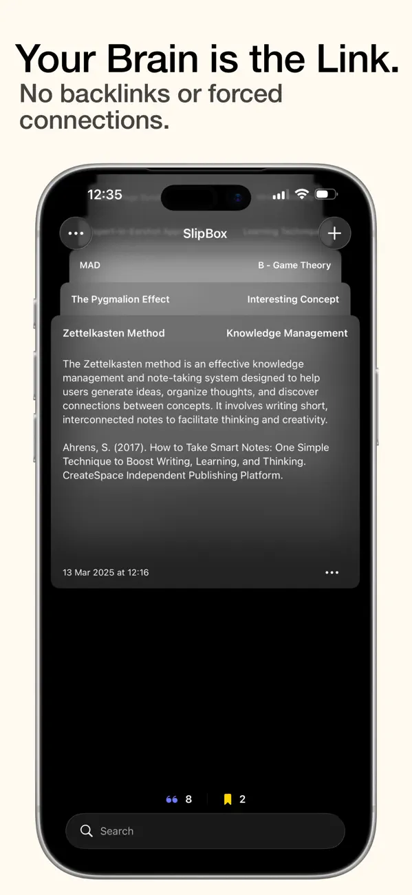 Screenshot #2 pour SlipBox – Notes Zettelkasten