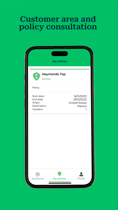 Heymondo - Travel insurance screenshot