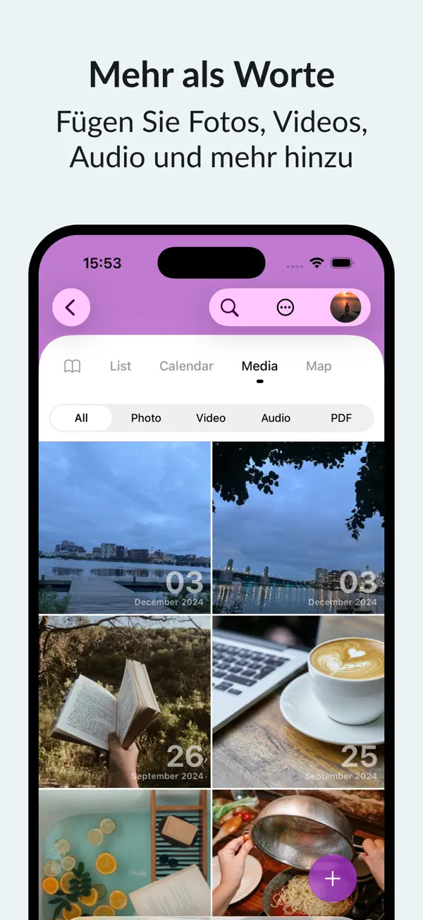 Day One Journal: Private Diary iPhone App Screenshot 3 – Gesundheit & Fitness