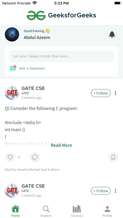 GeeksforGeeks - Learn Coding Screenshot