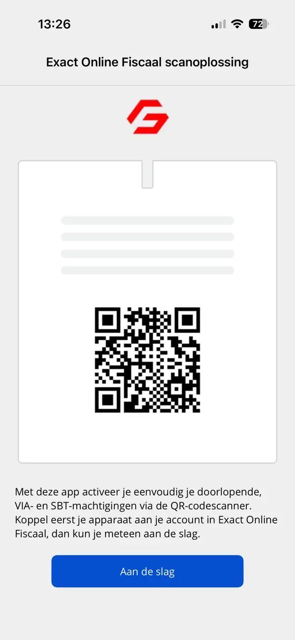 Screenshot #1 pour Exact Online Fiscaal QR-scan