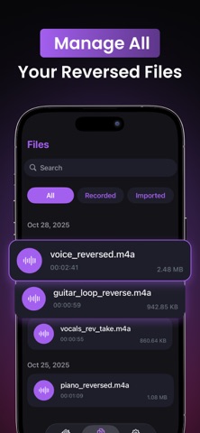 Voice Reverse Audio Play iPhone screenshot