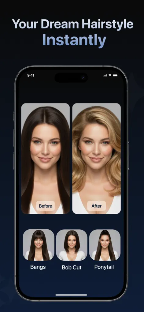 Hairly AI: Hairstyle Try On - Photo & Video App | MWM