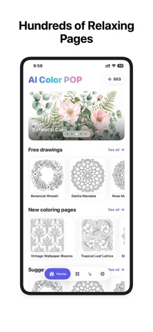 AI Color POP: Coloring Pages iPhone screenshot