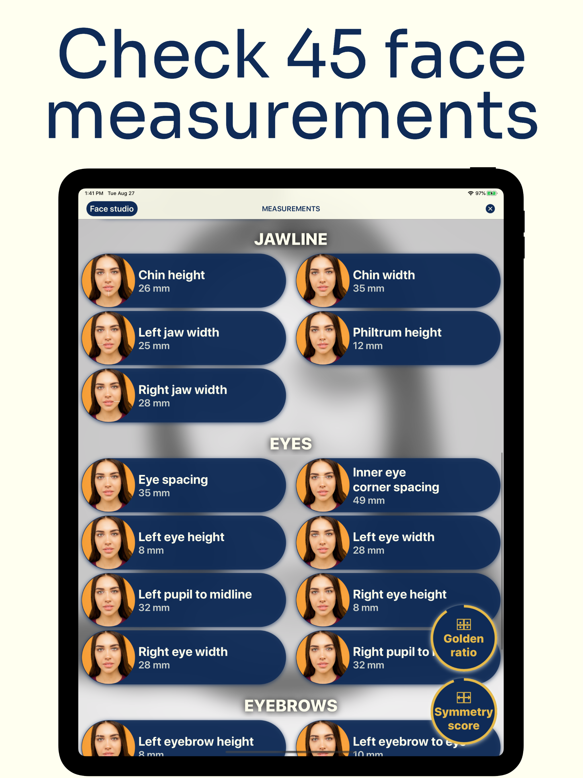 Measure Face Features - Milly