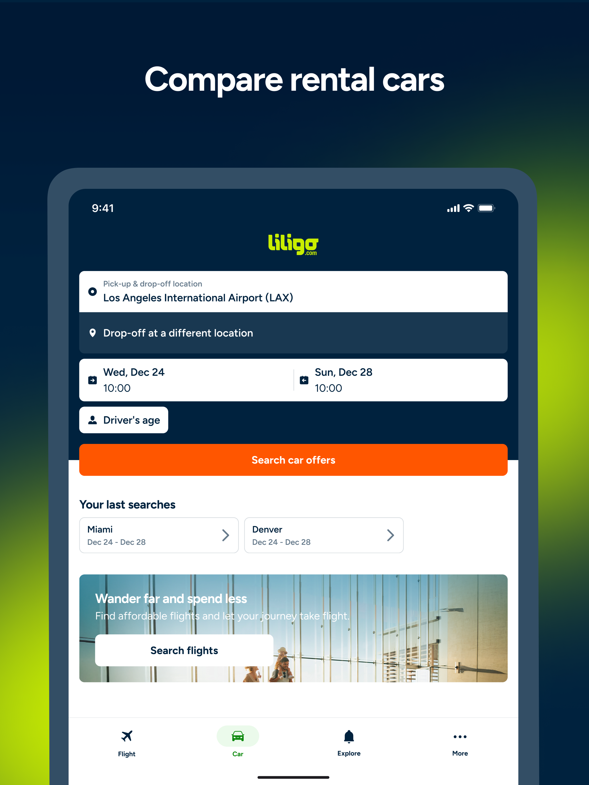 Liligo: Flights & Car Rental