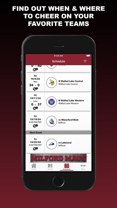 Milford Athletics iPhone screenshot 4 - Sports app