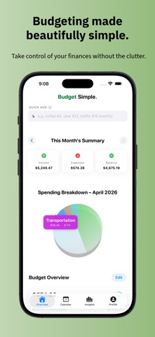 Budget Simple: Expense Tracker iPhone screenshot