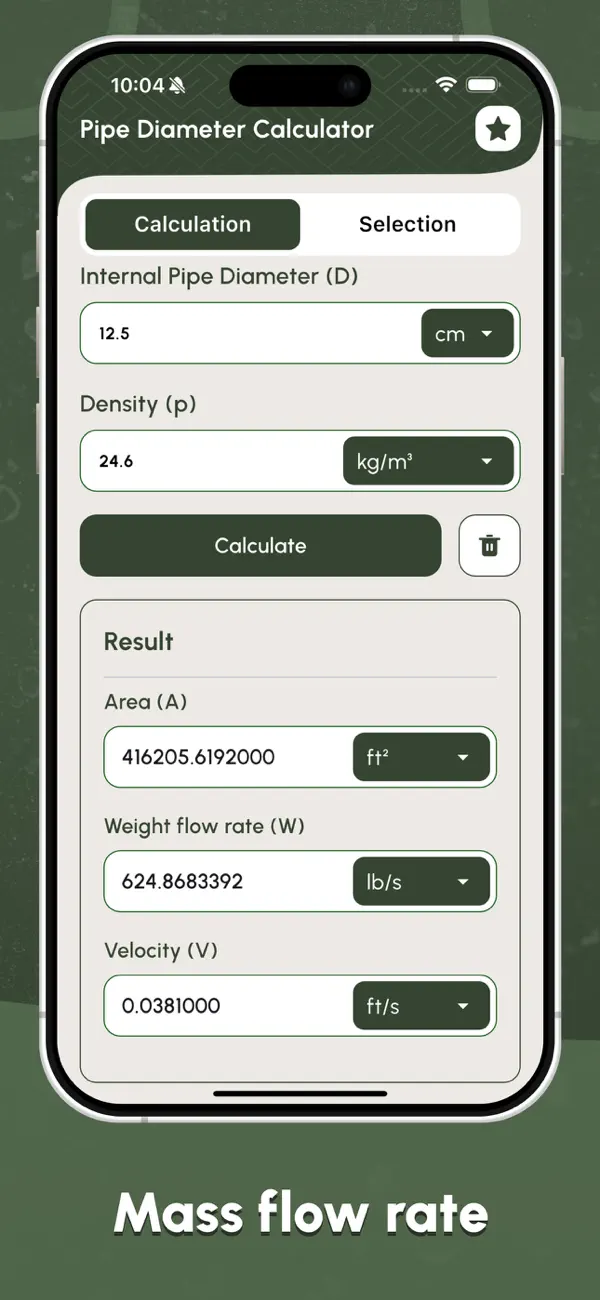 Screenshot #2 pour Pipe Diameter Calculators