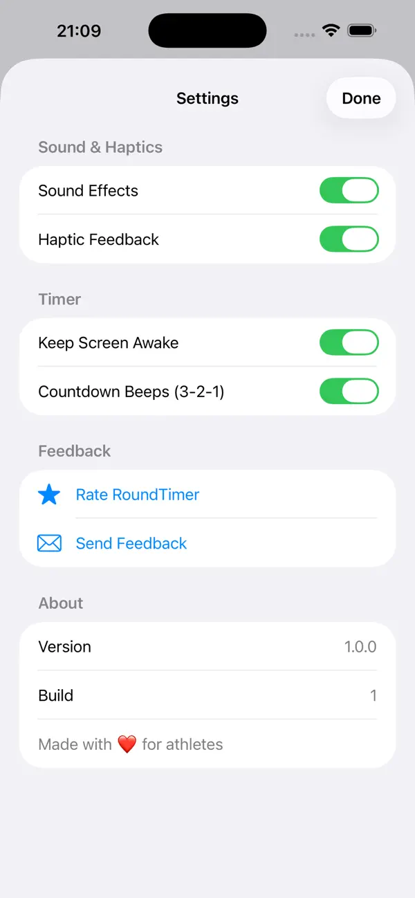 Screenshot #2 pour RoundTimer: Interval Timer