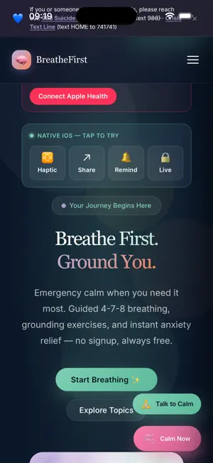 BreatheFirst: Calm & Breathe screenshot 2