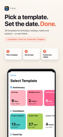 Toki - Date Tracker Widgets Screenshot 2 of 8