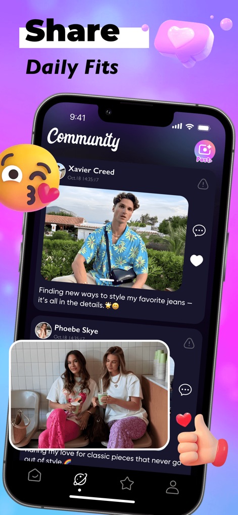 Tunvi - Online Live Chat - Engage with a vibrant community by sharing personal daily outfits and interacting with fellow fashion enthusiasts' posts.
