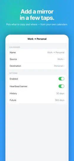 Скриншот Cal-mirror на iPhone 1