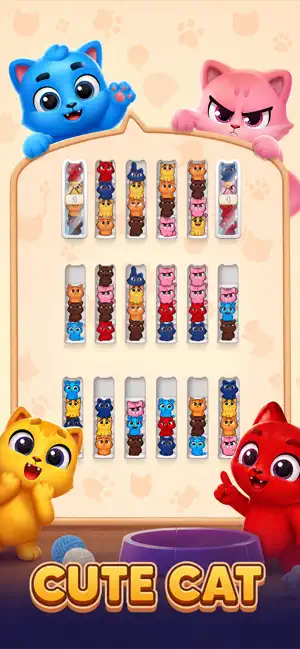 Cat Sort: Cozy Cafe Puzzle screenshot 3