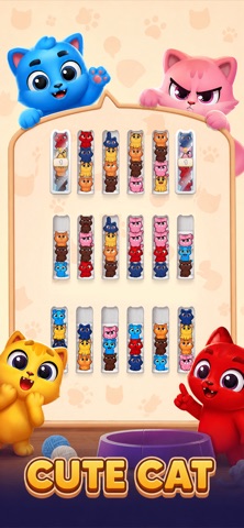 Cat Sort: Cozy Cafe Puzzle Screenshot 3 of 5