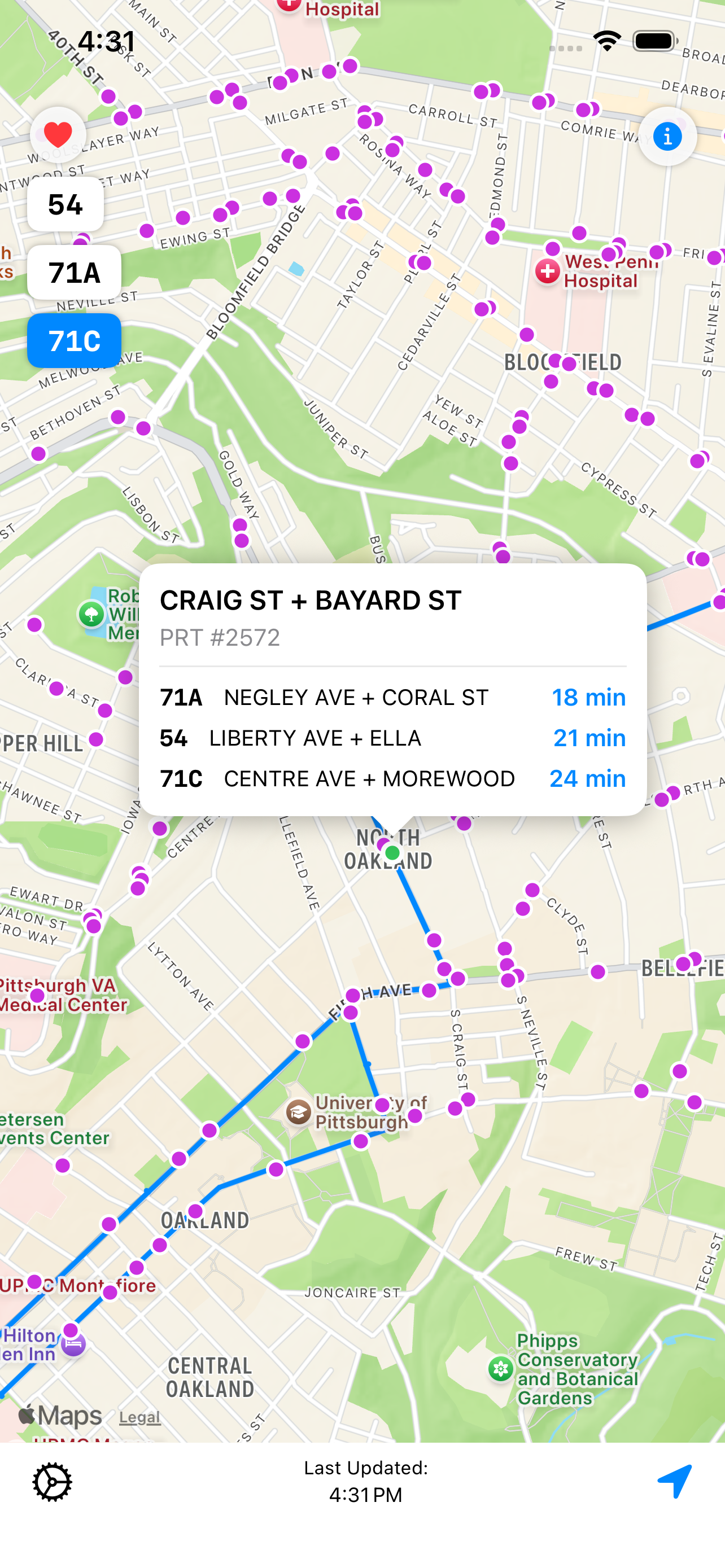 PIT Next Bus screenshot 3