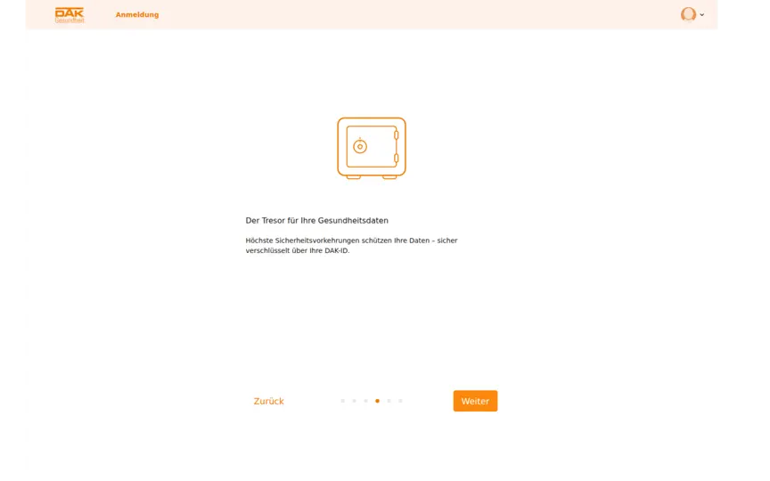 Screenshot von DAK EPA Desktop auf dem iPhone 5
