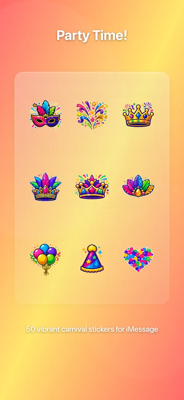 Screenshot #1 pour Carnival Party - Stickers