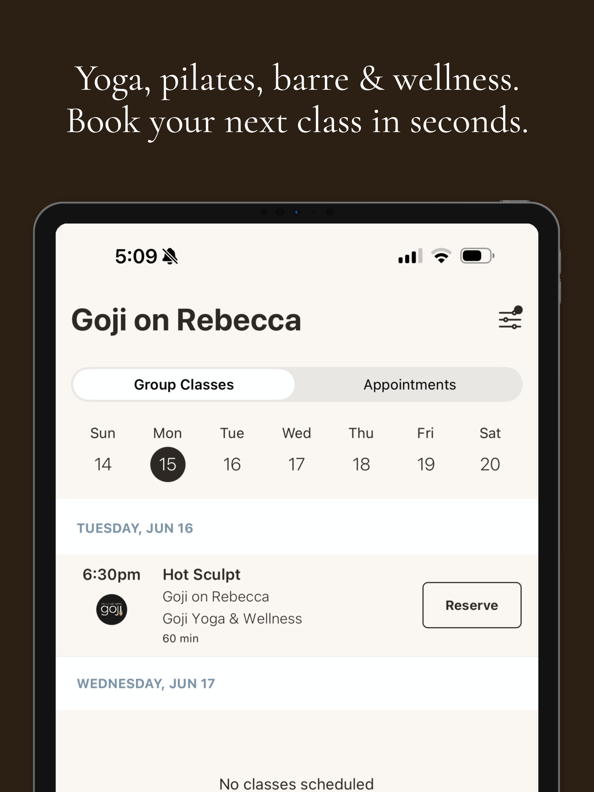 Goji Yoga & Wellness screenshot 7