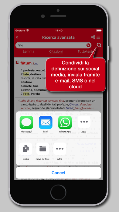 Dizionario Latino Hoepli Screenshot