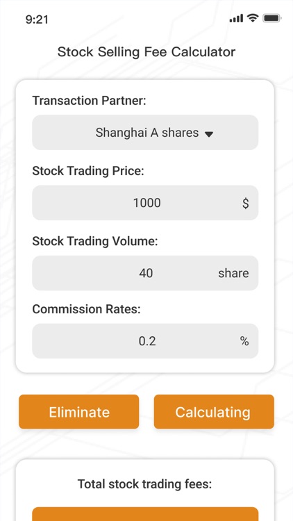 Stock selling fee calculator