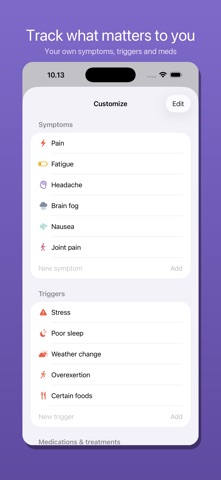Symptom Tracker: Flare Diary iPhone screenshot
