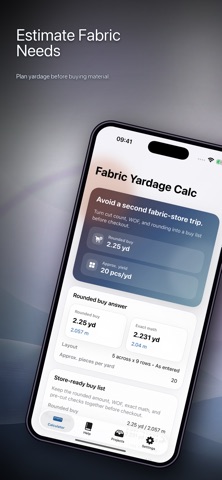 Fabric Yardage & Binding screenshot