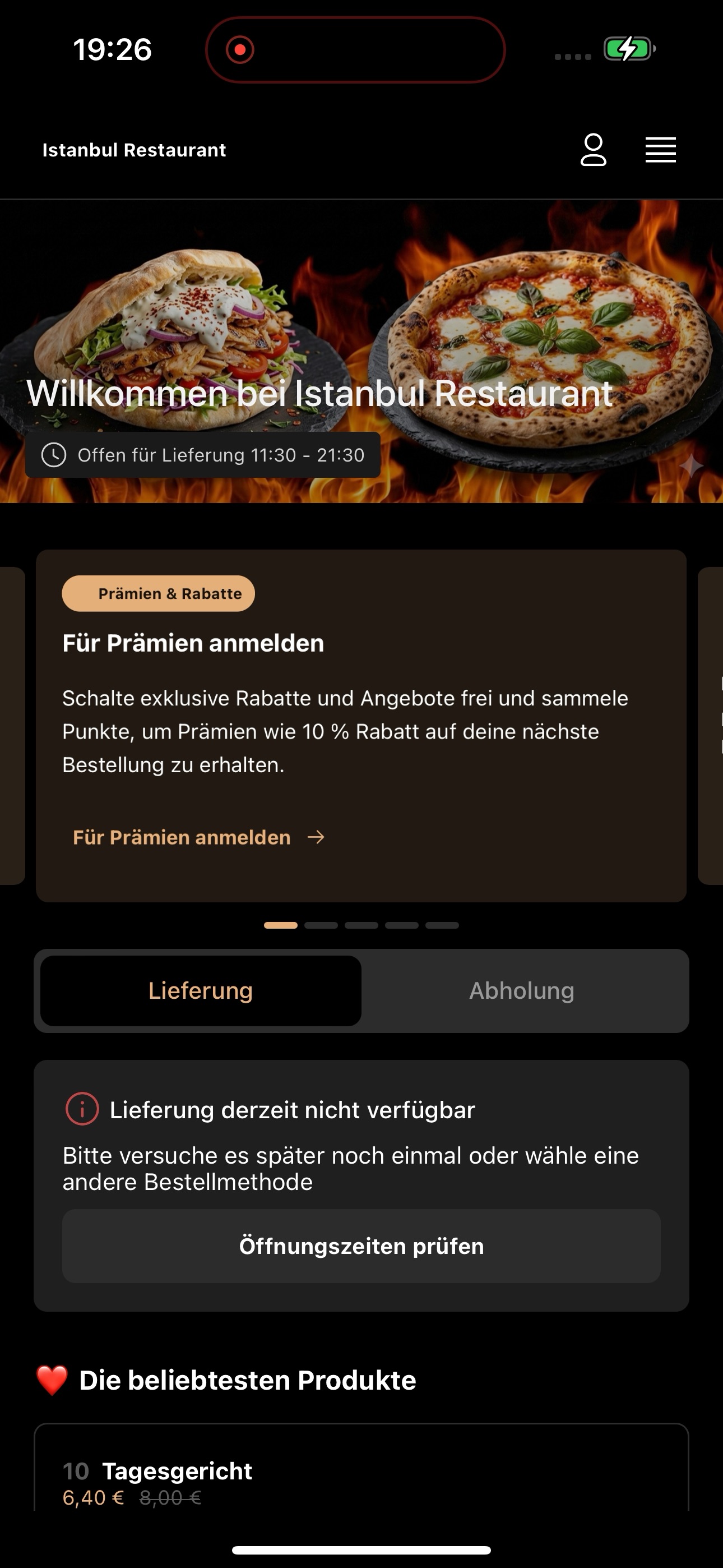 Screenshot 1 of Istanbul Restaurant DE