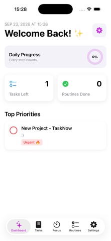 TaskNow - Daily Task Planner Screenshot 1 of 4