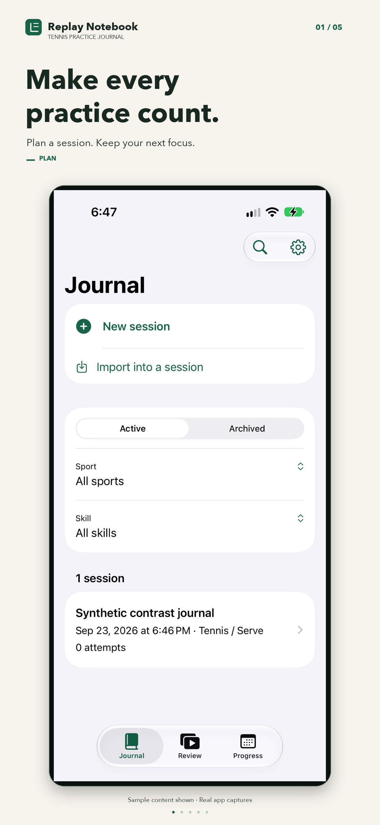 Screenshot 1 of Replay Notebook
