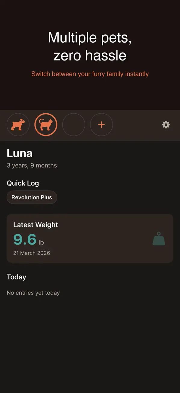 Screenshot #2 pour PetLog — Pet Care Diary