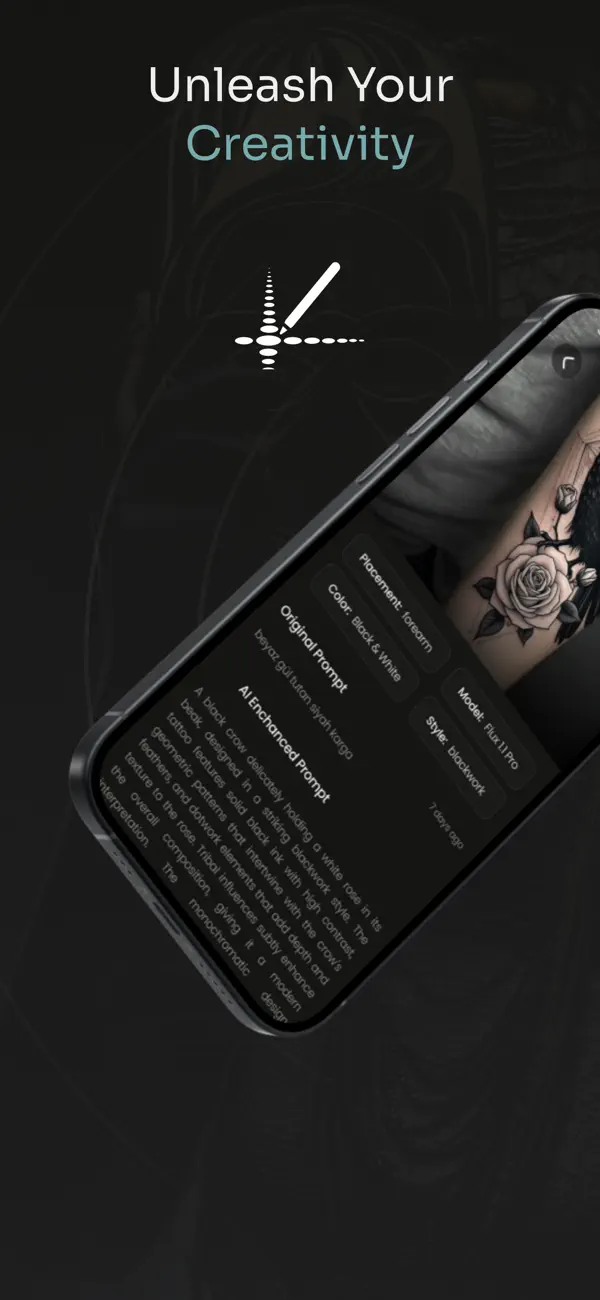 Screenshot #1 pour AI Tattoo Generator Ink Hunter