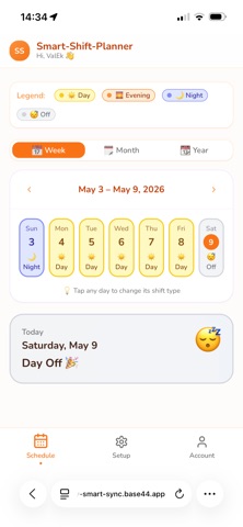 Smart-Shift-Planner iPhone screenshot