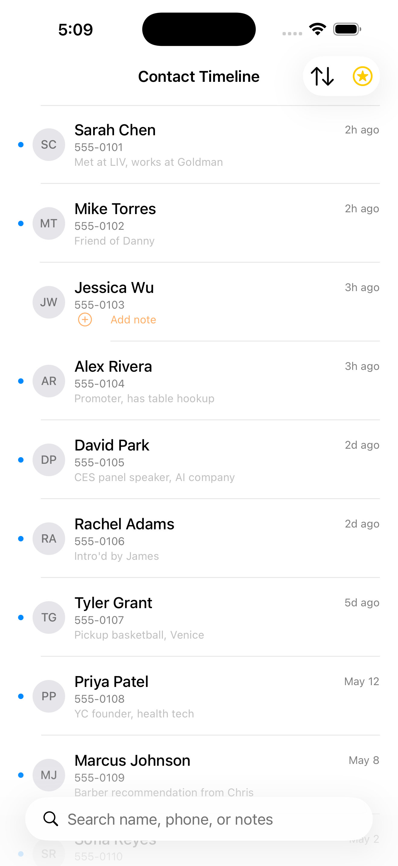 Contact Timeline screenshot 4
